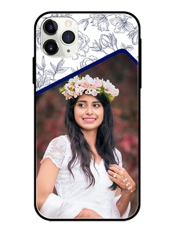 Custom Apple iPhone 11 Pro Max Personalized Glass Phone Case  - Premium Floral Design