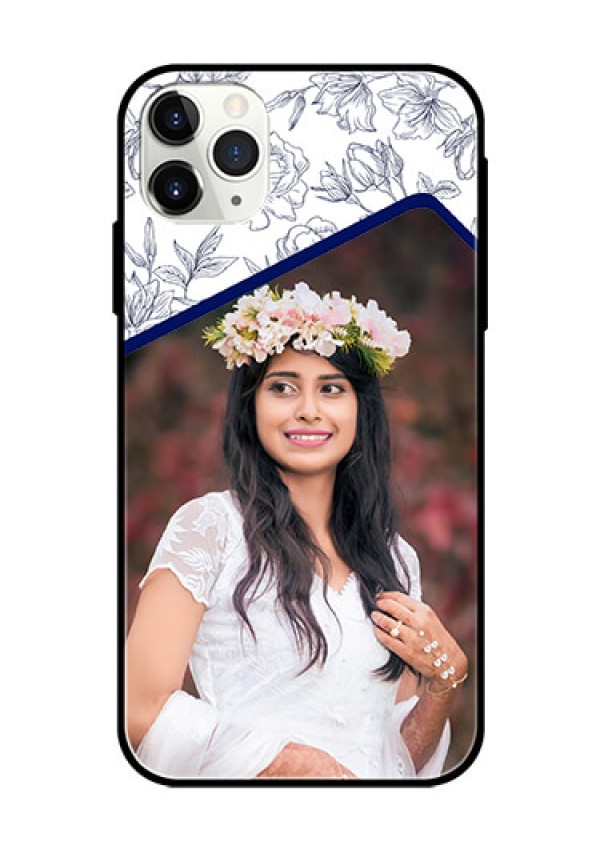 Apple iPhone 11 Pro Max Personalized Glass Phone Case  - Premium Floral Design