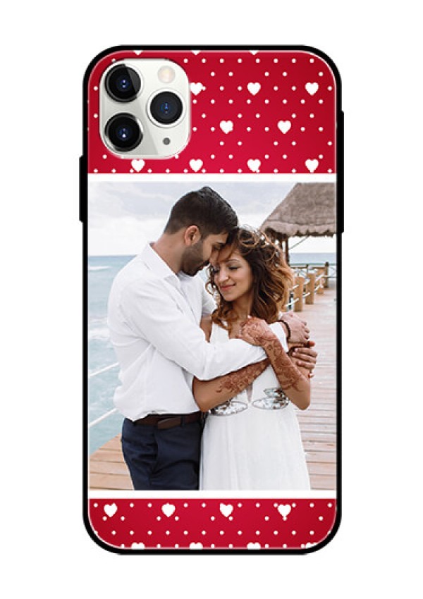 Apple iPhone 11 Pro Max Photo Printing on Glass Case  - Hearts Mobile Case Design