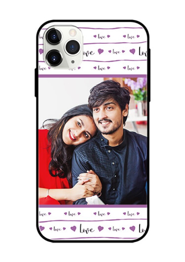 Apple iPhone 11 Pro Max Custom Glass Mobile Case  - Couples Heart Design