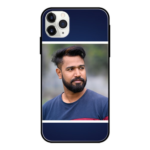 Apple iPhone 11 Pro Max Personalized Glass Phone Case - Simple Royal Blue Design Apple iPhone 11 Pro Max Personalized Glass Phone Case - Simple Royal Blue Design