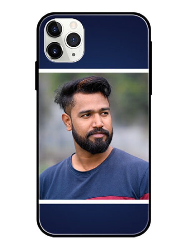 Custom Apple iPhone 11 Pro Max Personalized Glass Phone Case  - Simple Royal Blue Design