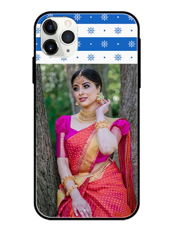 Custom Apple iPhone 11 Pro Max Photo Printing on Glass Case  - Snow Pattern Design