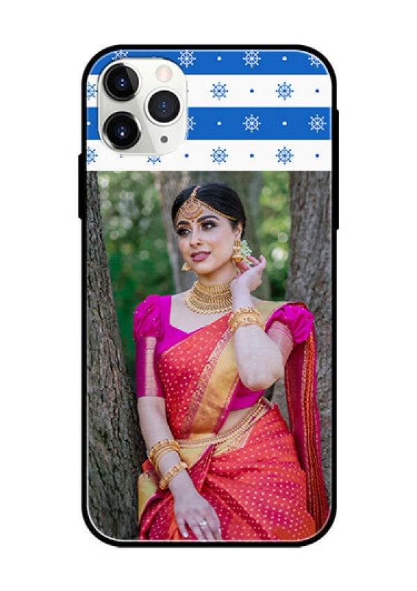 Apple iPhone 11 Pro Max Photo Printing on Glass Case  - Snow Pattern Design