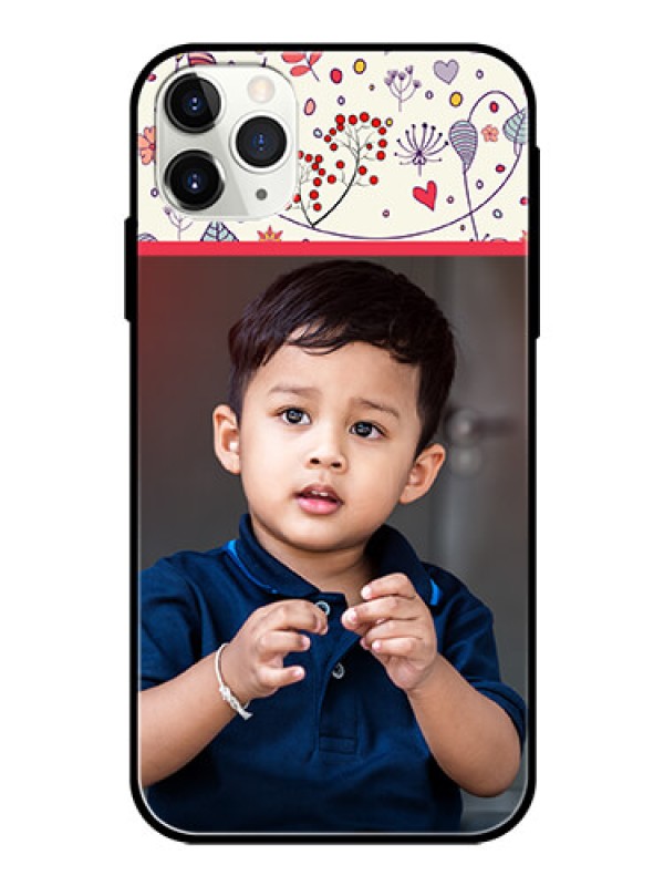 Custom Apple iPhone 11 Pro Max Custom Glass Mobile Case  - Premium Floral Design