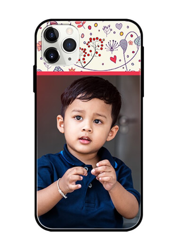 Apple iPhone 11 Pro Max Custom Glass Mobile Case  - Premium Floral Design