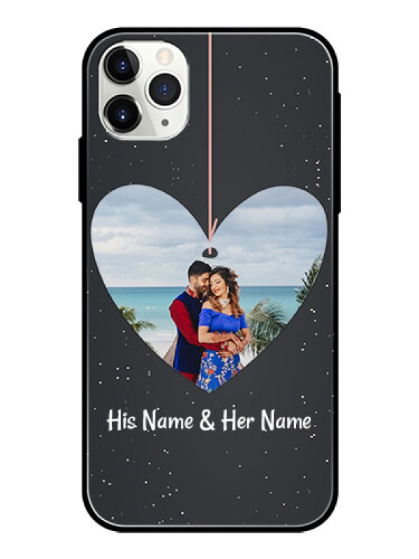 Custom Apple iPhone 11 Pro Max Custom Glass Phone Case  - Hanging Heart Design