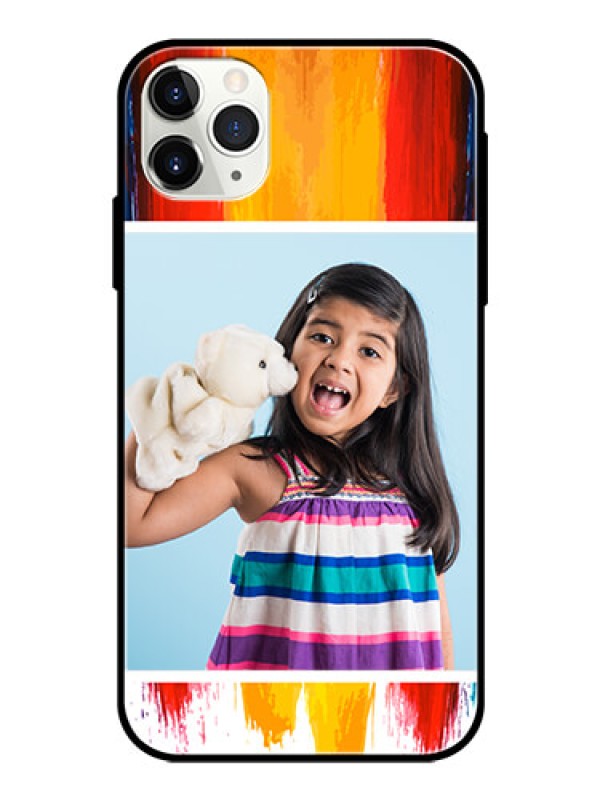Custom Apple iPhone 11 Pro Max Personalized Glass Phone Case  - Multi Color Design