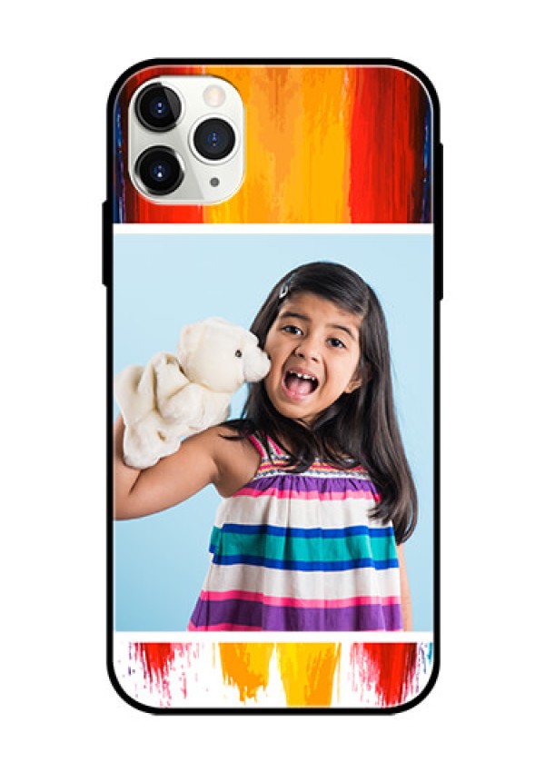 Apple iPhone 11 Pro Max Personalized Glass Phone Case  - Multi Color Design