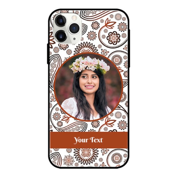 Apple iPhone 11 Pro Max Custom Glass Mobile Case  - Abstract Floral Design 