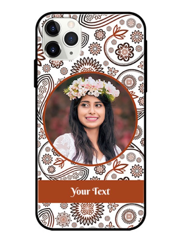 Custom Apple iPhone 11 Pro Max Custom Glass Mobile Case  - Abstract Floral Design 