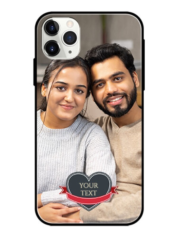 Custom Apple iPhone 11 Pro Max Custom Glass Phone Case  - Just Married Couple Design