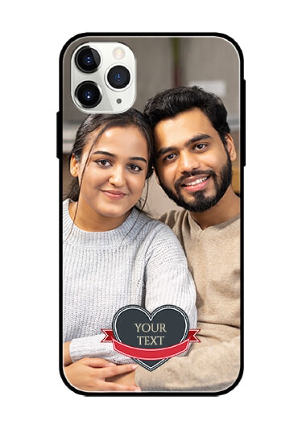 Apple iPhone 11 Pro Max Custom Glass Phone Case  - Just Married Couple Design