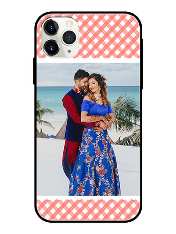Custom Apple iPhone 11 Pro Max Personalized Glass Phone Case  - Pink Pattern Design