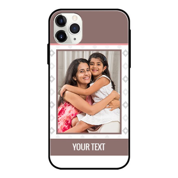 Apple iPhone 11 Pro Max Photo Printing on Glass Case  - Simple Diamond Design
