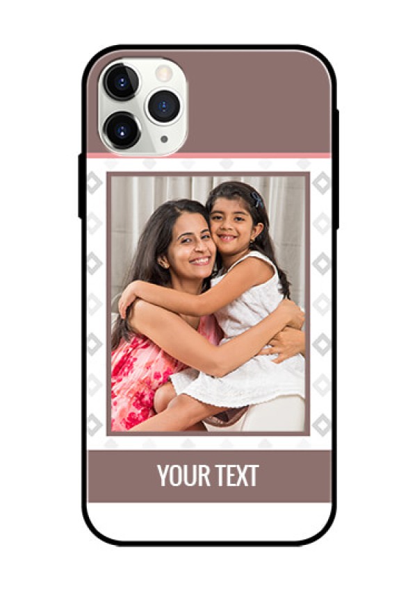 Apple iPhone 11 Pro Max Photo Printing on Glass Case  - Simple Diamond Design