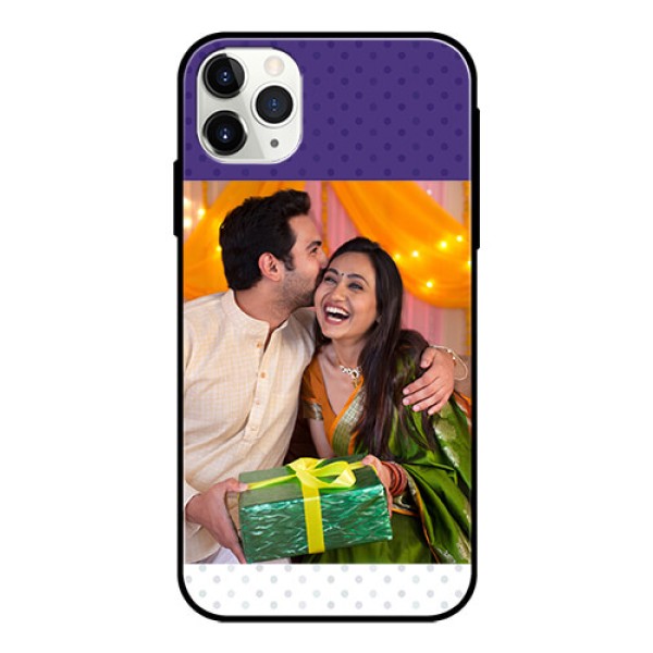 Apple iPhone 11 Pro Max Personalized Glass Phone Case - Violet Pattern Design Apple iPhone 11 Pro Max Personalized Glass Phone Case - Violet Pattern Design
