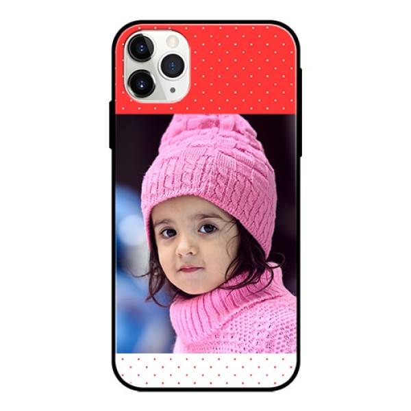 Apple iPhone 11 Pro Max Photo Printing on Glass Case  - Red Pattern Design