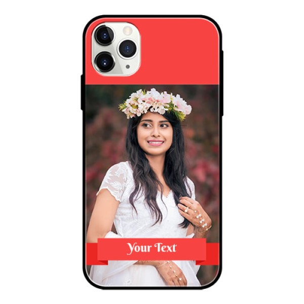 Apple iPhone 11 Pro Max Custom Glass Phone Case - Simple Red Color Design Apple iPhone 11 Pro Max Custom Glass Phone Case - Simple Red Color Design