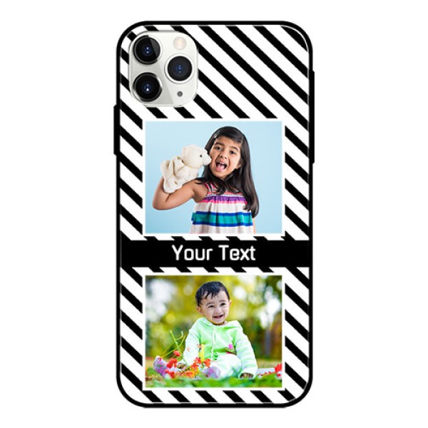 Apple iPhone 11 Pro Max Photo Printing on Glass Case - Black And White Stripes Design Apple iPhone 11 Pro Max Photo Printing on Glass Case - Black And White Stripes Design
