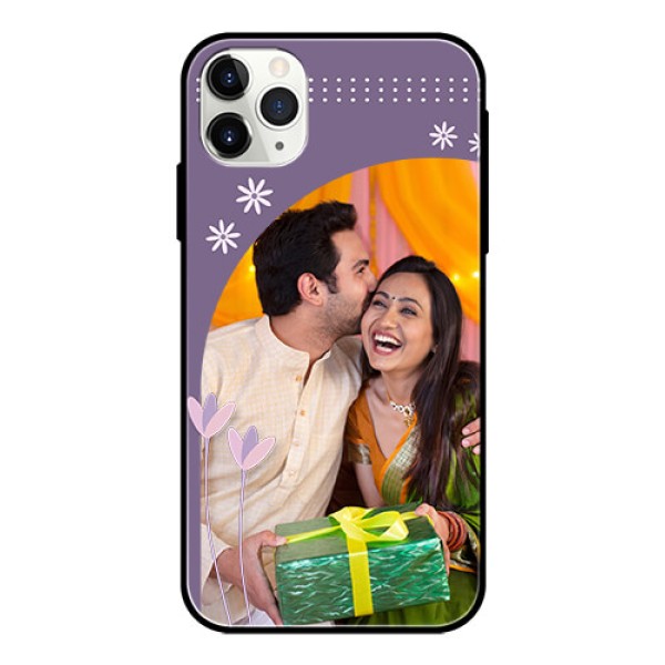 Apple iPhone 11 Pro Max Custom Glass Mobile Case  - Lavender flowers design 