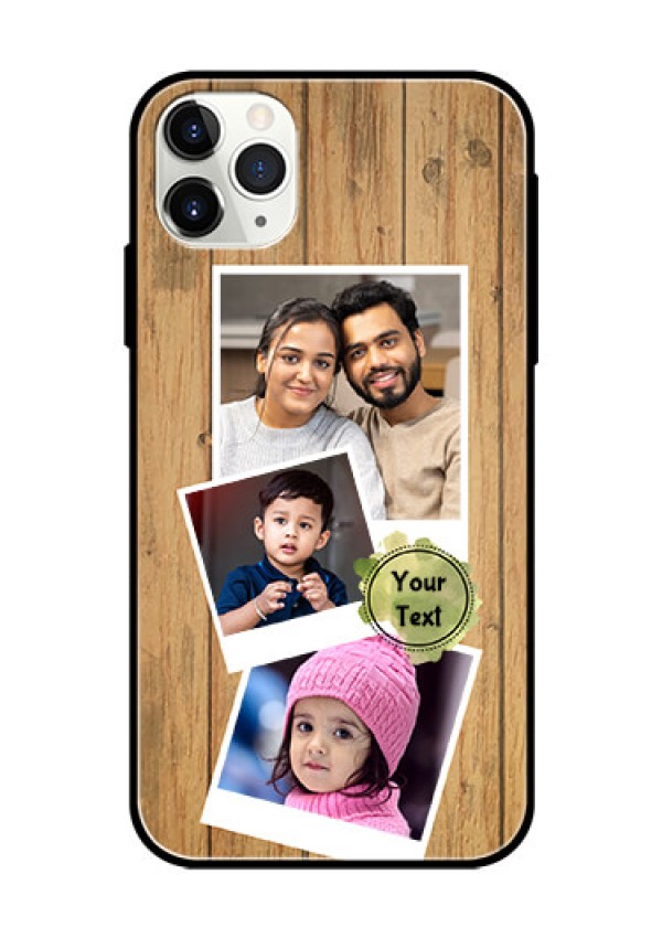 Apple iPhone 11 Pro Max Custom Glass Phone Case  - Wooden Texture Design