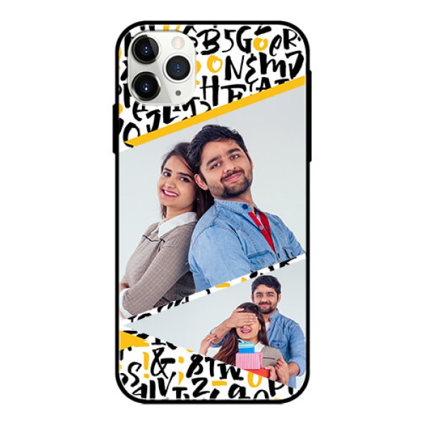 Apple iPhone 11 Pro Max Custom Glass Mobile Case  - Letters Pattern Design