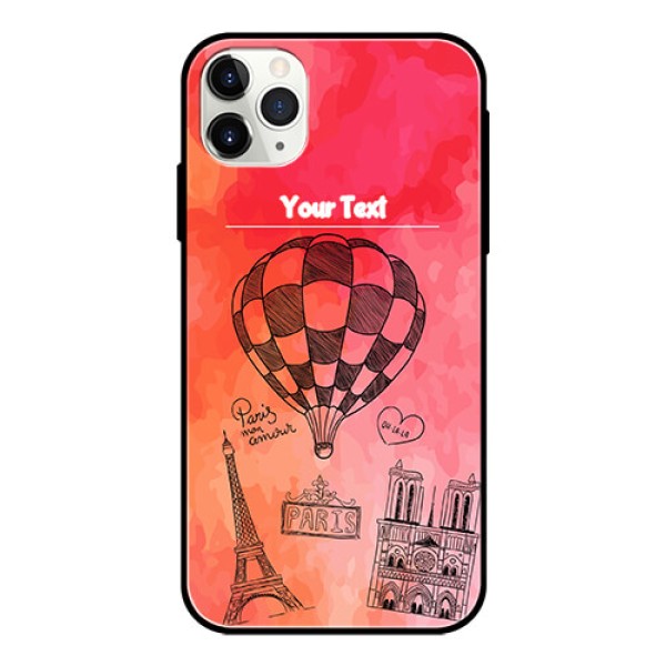 Apple iPhone 11 Pro Max Custom Glass Phone Case - Paris Theme Design Apple iPhone 11 Pro Max Custom Glass Phone Case - Paris Theme Design