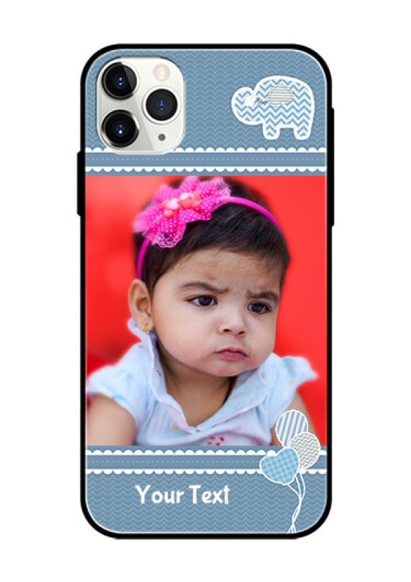 Apple iPhone 11 Pro Max Photo Printing on Glass Case  - with Kids Pattern Design