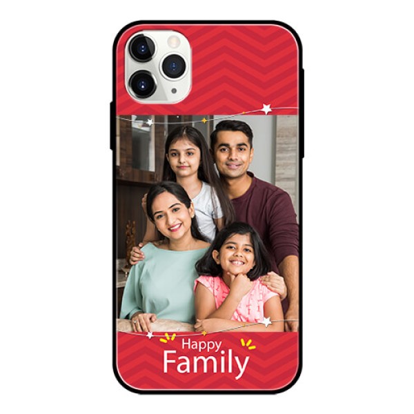 Apple iPhone 11 Pro Max Personalized Glass Phone Case - Happy Family Design Apple iPhone 11 Pro Max Personalized Glass Phone Case - Happy Family Design