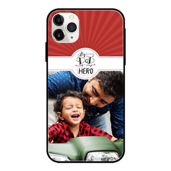 Apple iPhone 11 Pro Max Photo Printing on Glass Case  - My Dad Hero Design