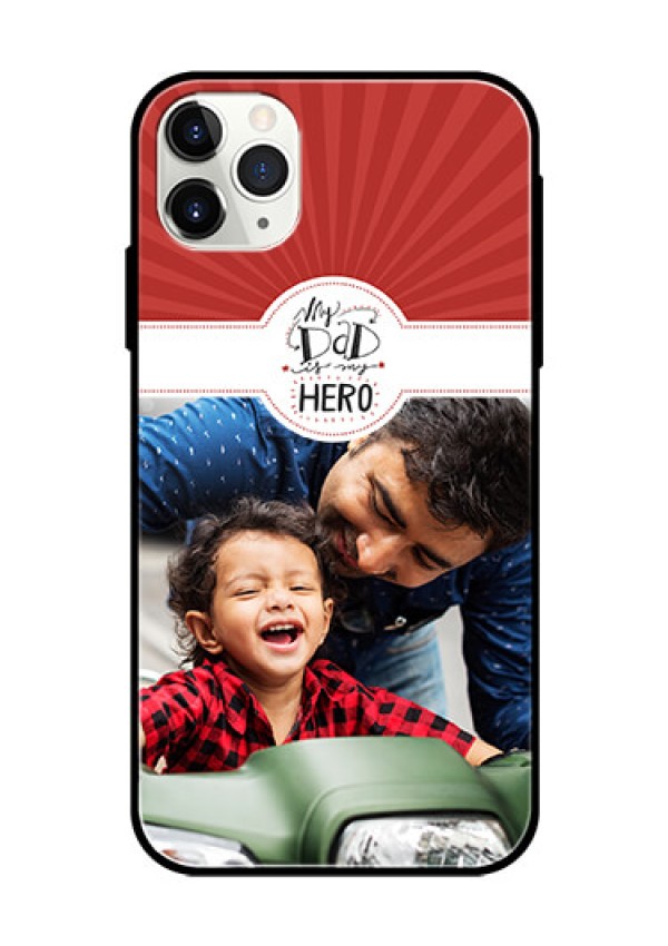 Apple iPhone 11 Pro Max Photo Printing on Glass Case  - My Dad Hero Design