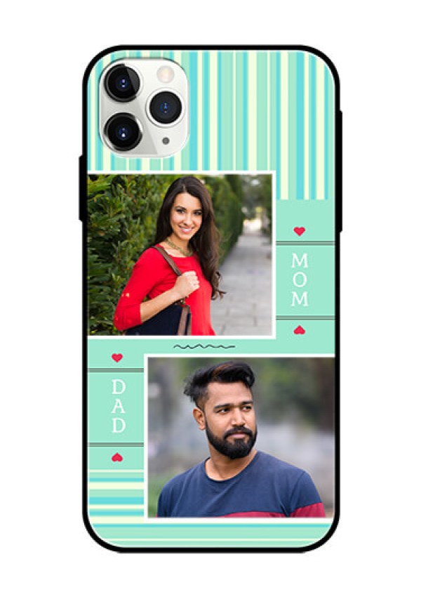 Apple iPhone 11 Pro Max Custom Glass Phone Case  - Mom & Dad Pic Design