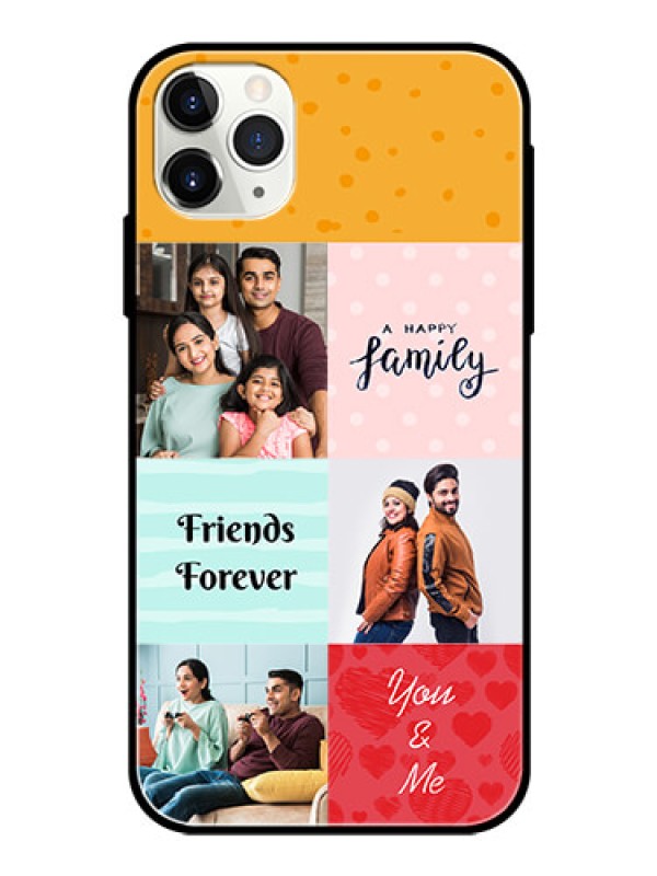 Custom Apple iPhone 11 Pro Max Personalized Glass Phone Case  - Images with Quotes Design