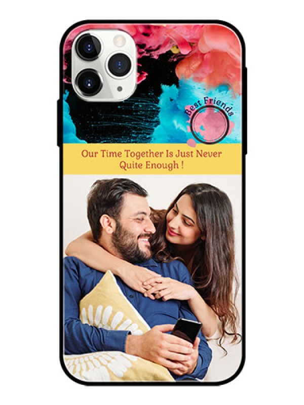 Custom Apple iPhone 11 Pro Max Custom Glass Mobile Case  - Quote with Acrylic Painting Design