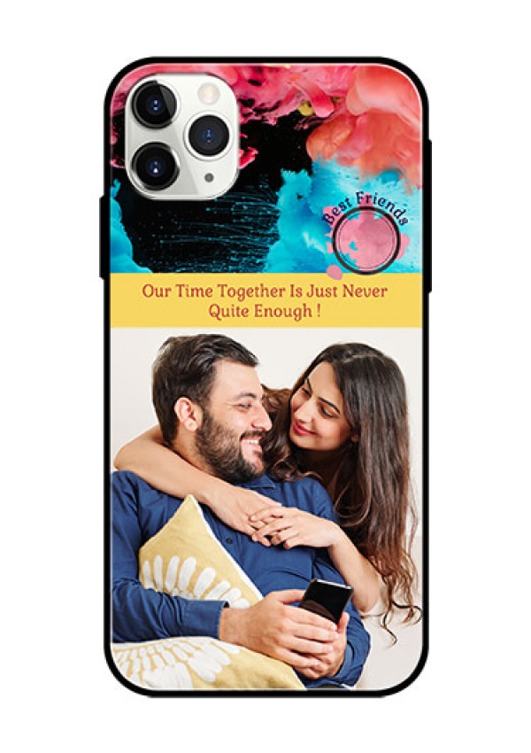 Apple iPhone 11 Pro Max Custom Glass Mobile Case  - Quote with Acrylic Painting Design