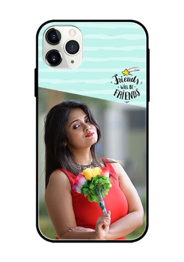 Apple iPhone 11 Pro Max Custom Glass Phone Case  - Friends Picture Icon Design