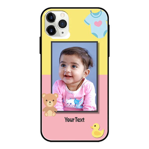 Apple iPhone 11 Pro Max Photo Printing on Glass Case  - Kids 2 Color Design
