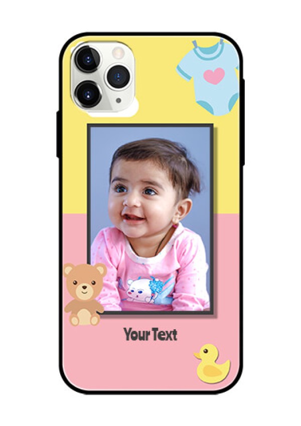 Apple iPhone 11 Pro Max Photo Printing on Glass Case  - Kids 2 Color Design