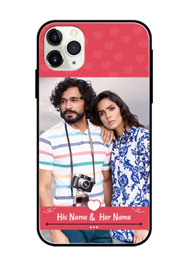Apple iPhone 11 Pro Max Photo Printing on Glass Case  - Simple Love Design