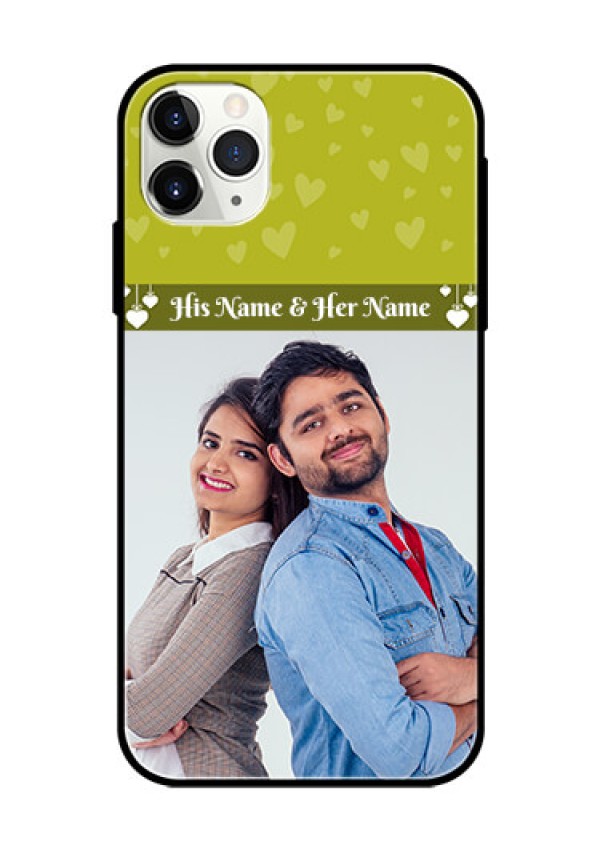 Apple iPhone 11 Pro Max Custom Glass Phone Case  - You & Me Heart Design
