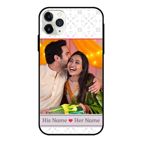 Apple iPhone 11 Pro Max Custom Glass Mobile Case - with Photo and Ethnic Design Apple iPhone 11 Pro Max Custom Glass Mobile Case - with Photo and Ethnic Design