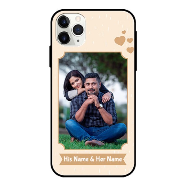 Apple iPhone 11 Pro Max Custom Glass Phone Case - with confetti love design Apple iPhone 11 Pro Max Custom Glass Phone Case - with confetti love design