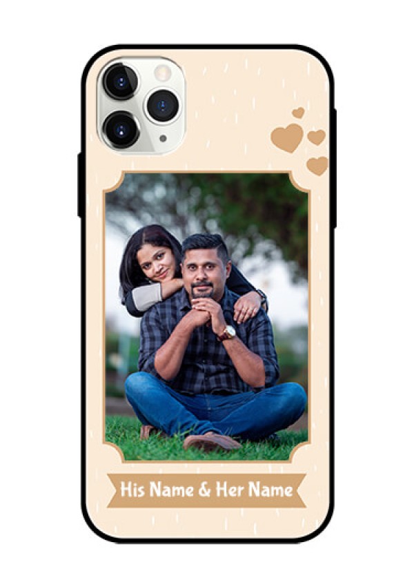 Apple iPhone 11 Pro Max Custom Glass Phone Case  - with confetti love design 