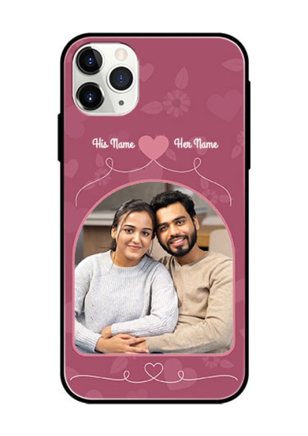Apple iPhone 11 Pro Max Photo Printing on Glass Case  - Love Floral Design