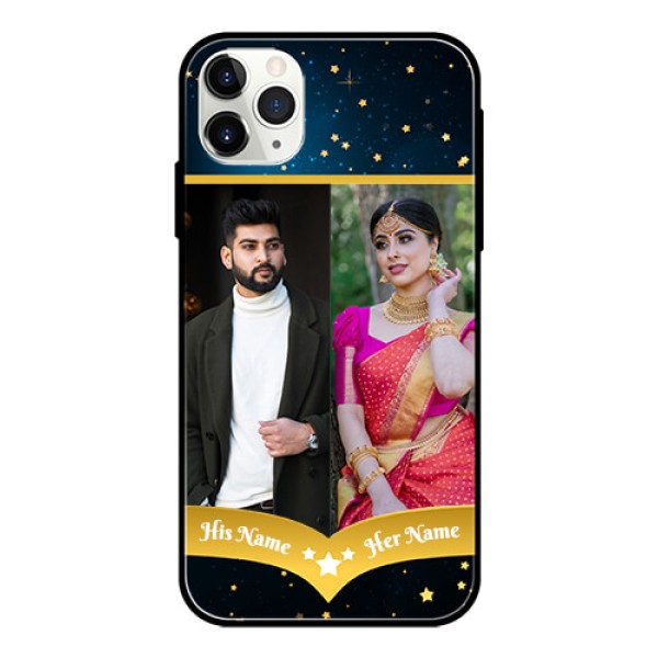 Apple iPhone 11 Pro Max Custom Glass Phone Case  - Galaxy Stars Backdrop Design