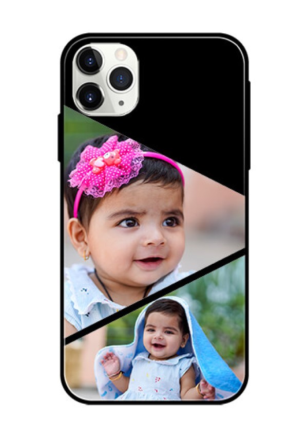 Apple iPhone 11 Pro Max Custom Glass Phone Case  - Semi Cut Design
