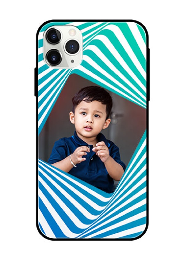 Apple iPhone 11 Pro Max Personalized Glass Phone Case  - Abstract Spiral Design