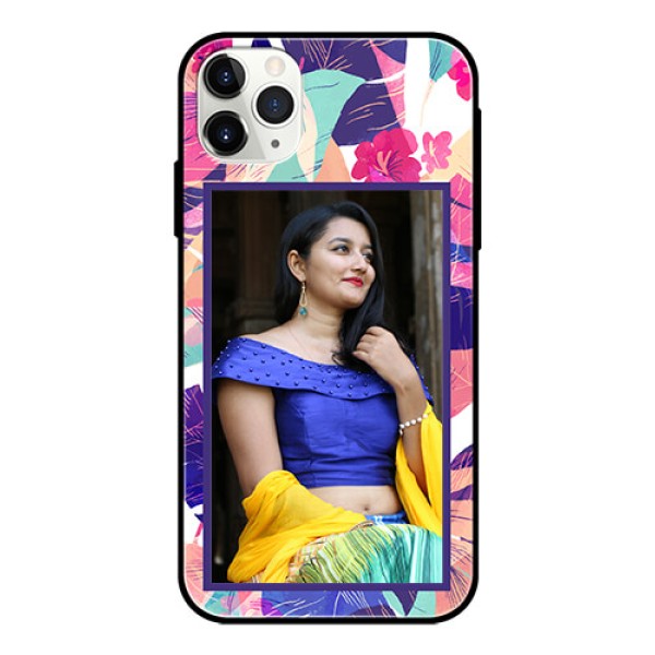 Apple iPhone 11 Pro Max Custom Glass Mobile Case - Abstract Floral Design Apple iPhone 11 Pro Max Custom Glass Mobile Case - Abstract Floral Design