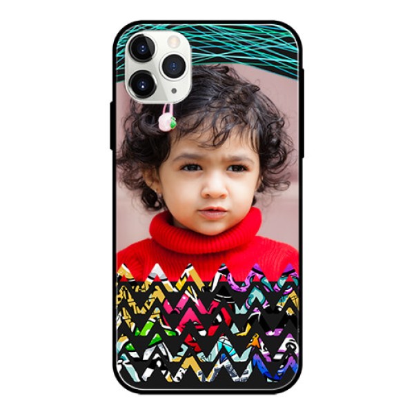 Apple iPhone 11 Pro Max Personalized Glass Phone Case  - Neon Abstract Design